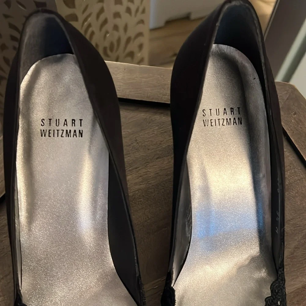 🛑 1 hour sale. Stuart Weitzman, black crochet heels, 9.5 - Picture 8 of 11